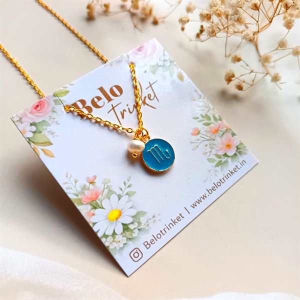 Dainty Scorpio zodiac charm golden pendant chain 