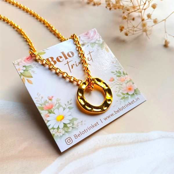 Modern golden circle charm Chain necklace pendant